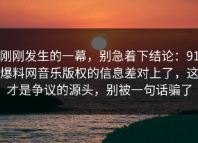 刚刚发生的一幕，别急着下结论：91爆料网音乐版权的信息差对上了，这才是争议的源头，别被一句话骗了